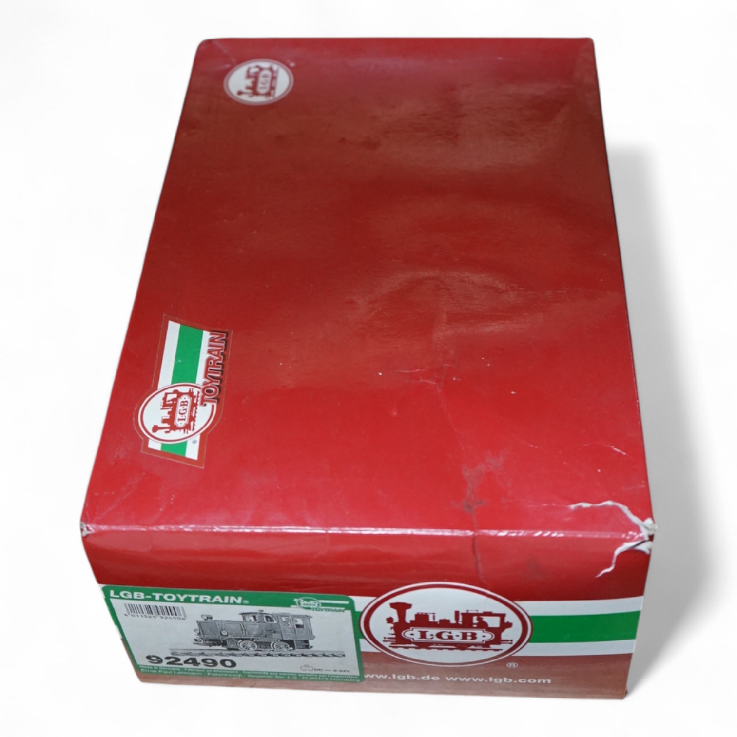 A boxed Lehmann LGB G scale diesel 0-4-0 locomotive, Henschel (92490), for two rail running. Condition - fair to good.